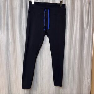 Peloton Black Crop Leggings with Blue Accent size L